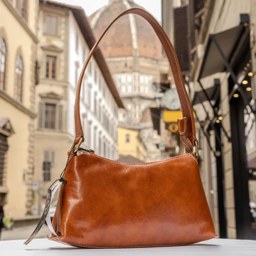 Vintage Waxed Leather Shoulder Hobo Bag