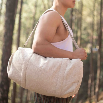 Handmade Textured Cotton Duffle Bag