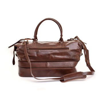 Crazy Horse Buffalo Leather Expandable Travel Duffle Bag