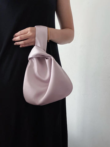 Minimalist Satin Knot Wristlet Bag