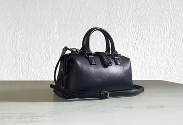 Genuine Leather Mini Boston Bag