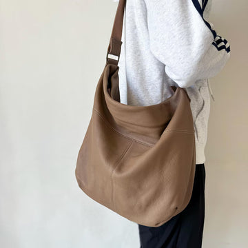 Soft Genuine Leather Slouchy Hobo Crossbody Shoulder Bag