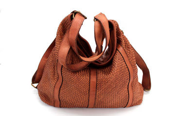 Soft Woven Leather Large Capacity Hobo Shoulder Bag