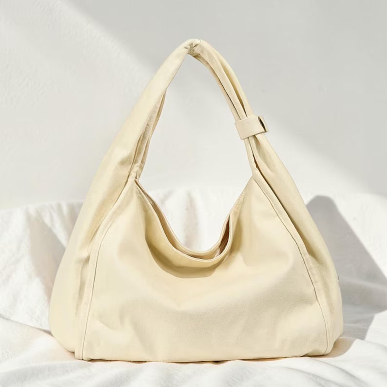 Soft Canvas Adjustable Strap Hobo Tote Bag